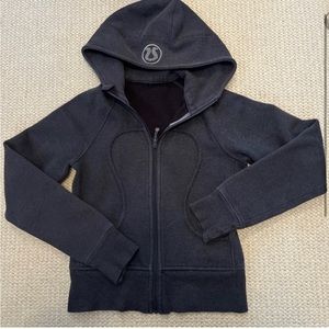 Dark grey lululemon scuba hoodie.